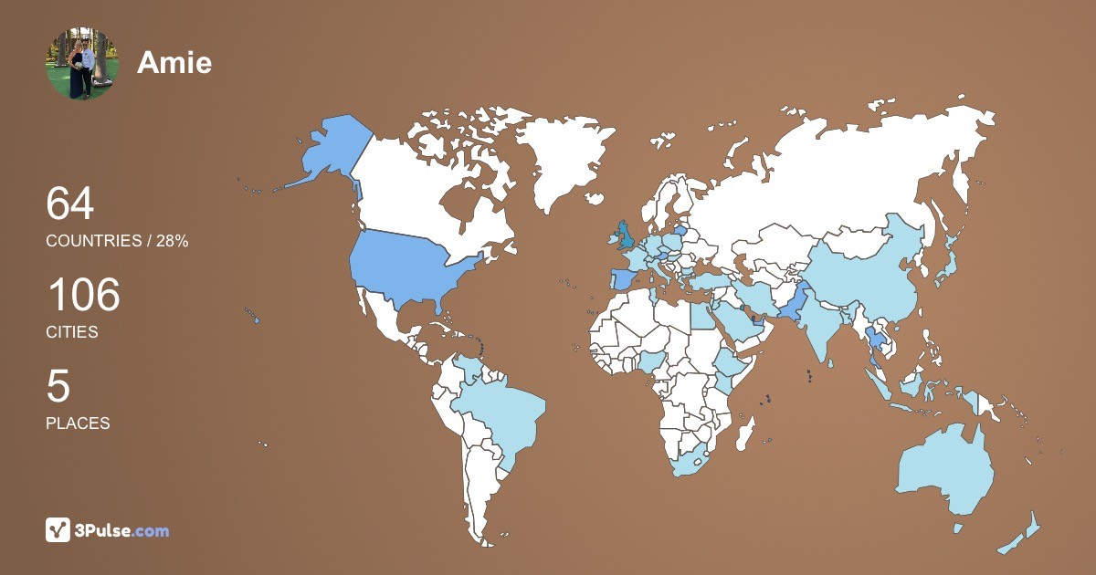 Amie Broadbank's Travel Map Image