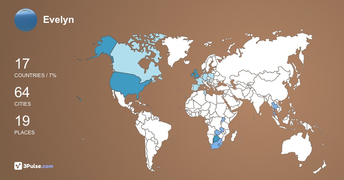 Evelyn Connolly's Travel Map Image