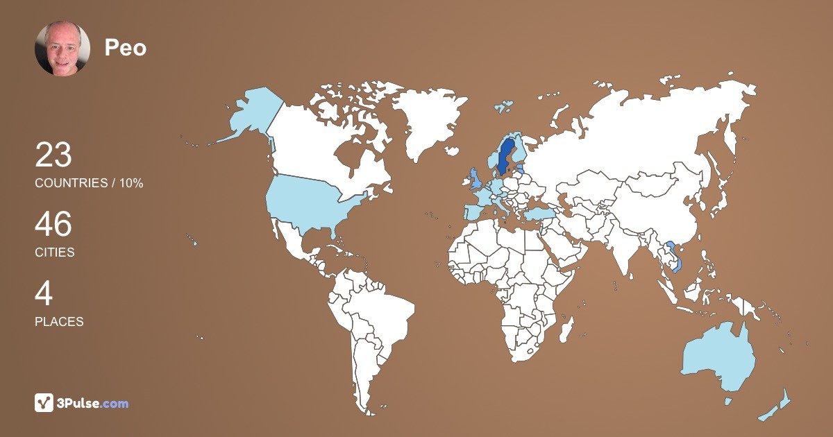 Peo Stenberg's Travel Map Image