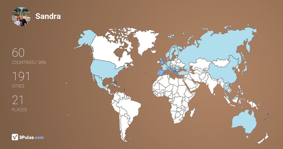 Sandra Smolovic's Travel Map Image