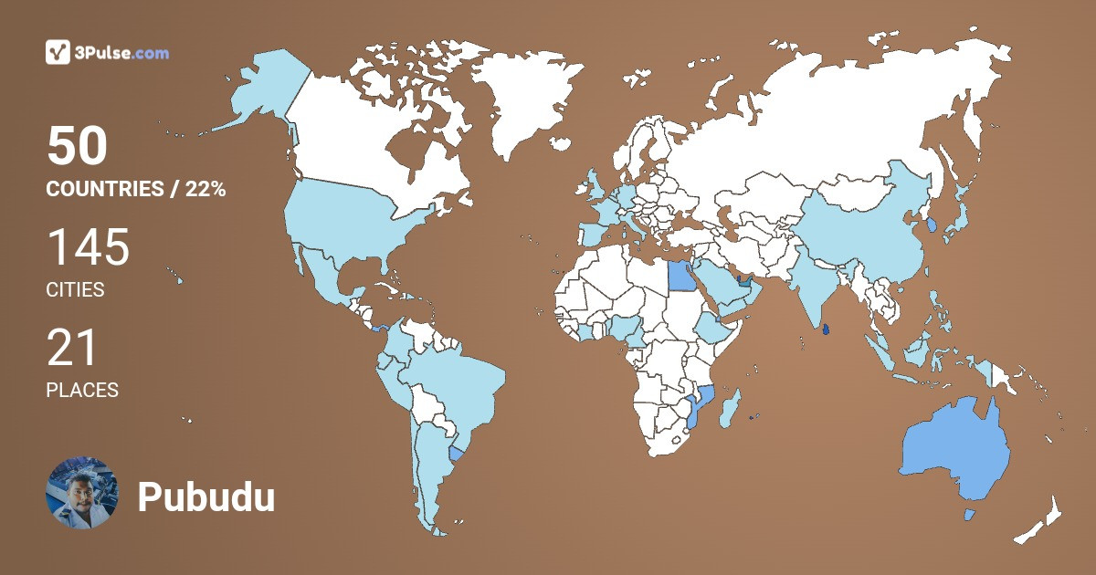 Pubudu Chathuranga's Travel Map Image
