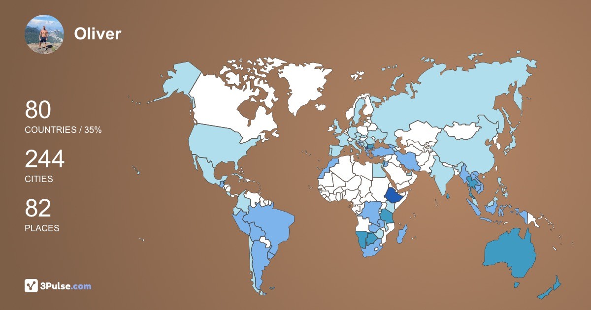Oliver Jankulovski's Travel Map Image
