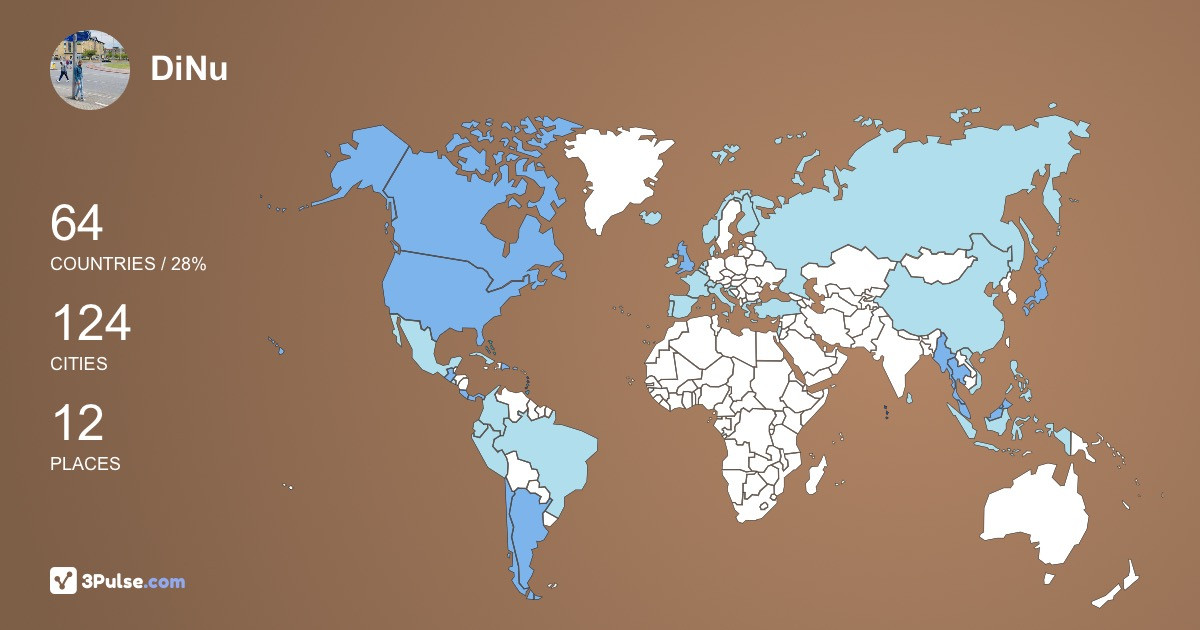 DiNu DiNesh's Travel Map Image