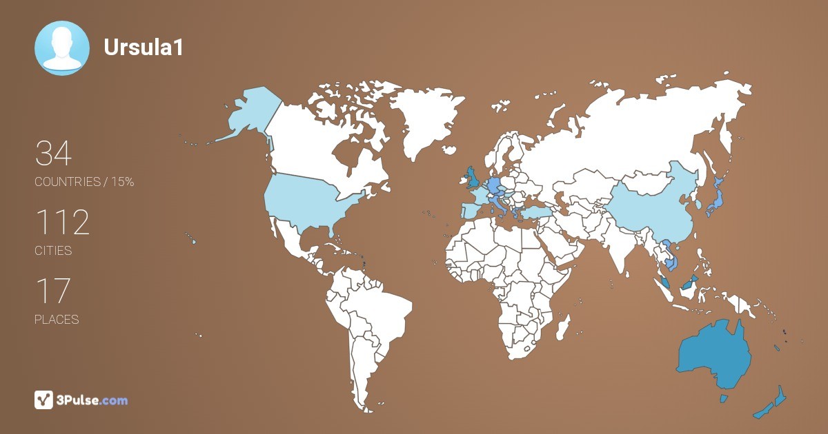 Ursula1's Travel Map Image