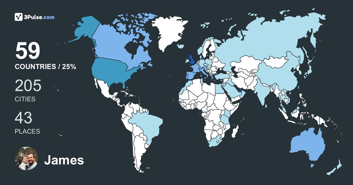 James Ward's Travel Map Image