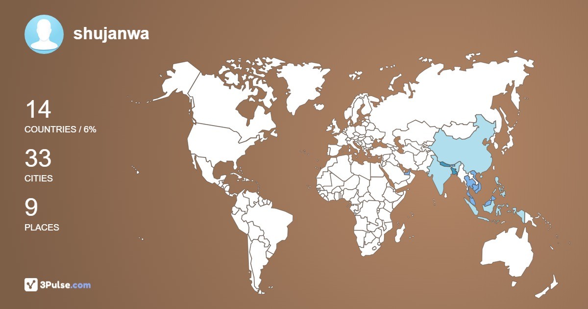 shujanwa's Travel Map Image