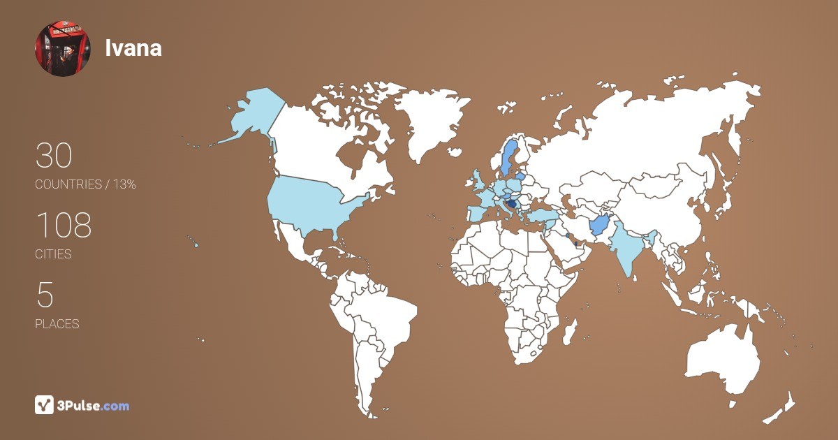 Ivana Moskaljov's Travel Map Image