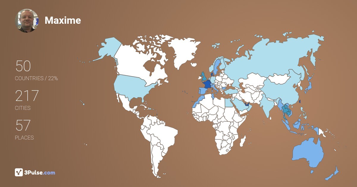 Maxime Carpentier's Travel Map Image