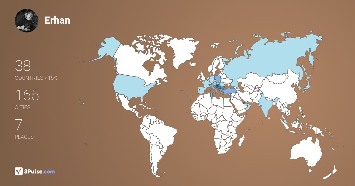 Erhan Shukri's Travel Map Image