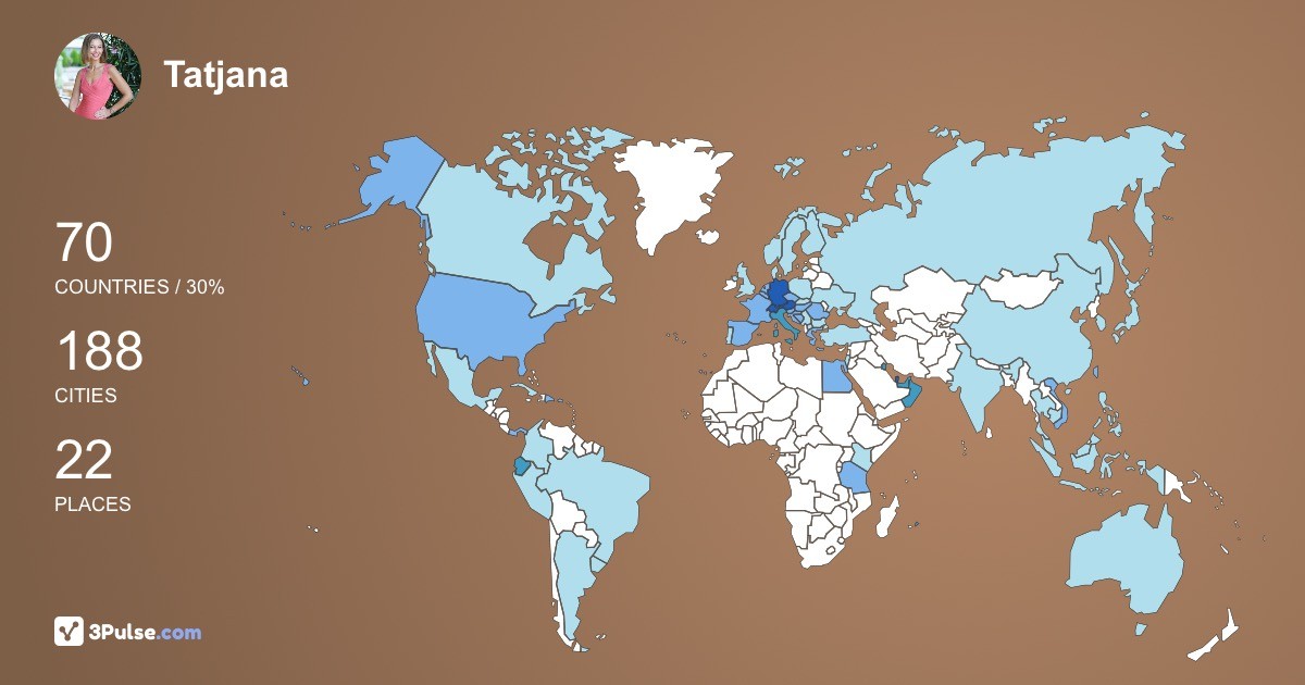 Tatjana Pavicic's Travel Map Image