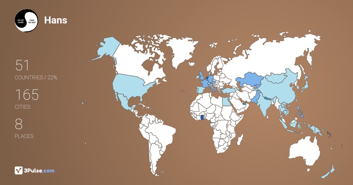 Hans Rijn's Travel Map Image