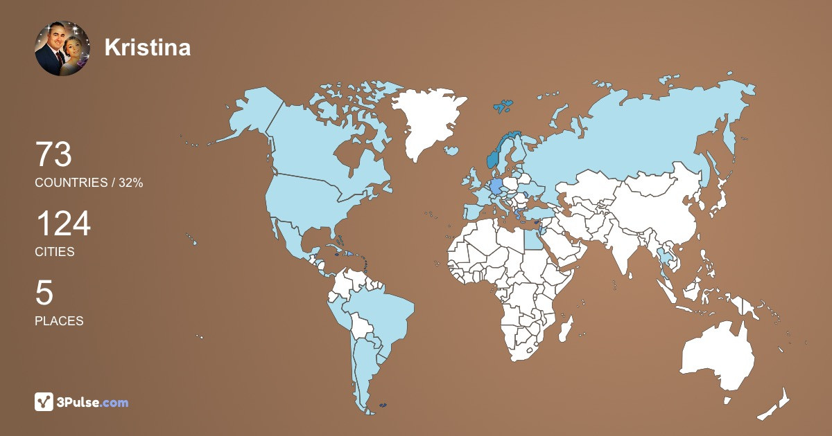 Kristina Erkar's Travel Map Image