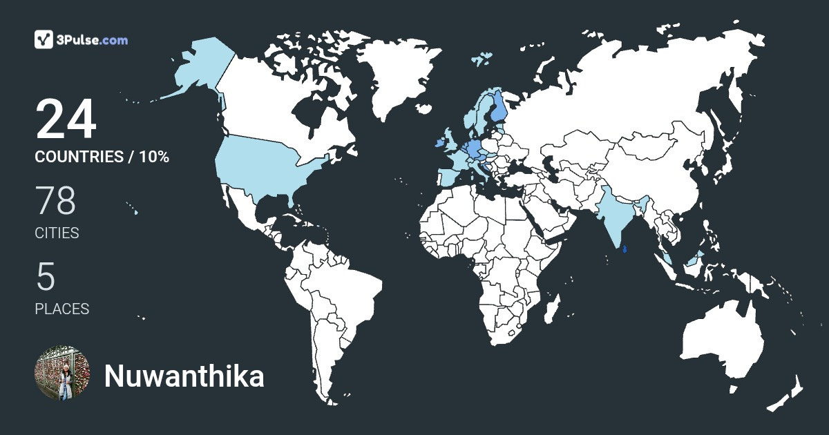 Nuwanthika Rajapaksha's Travel Map Image