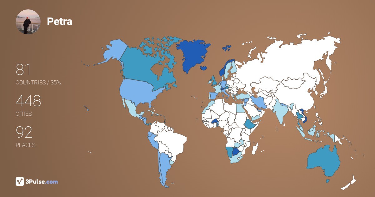Petra Sidler's Travel Map Image