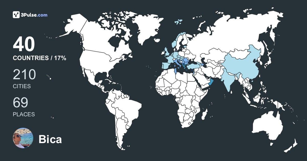 Bica Jovanovska's Travel Map Image