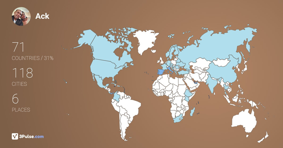 Ack Ramdeen's Travel Map Image