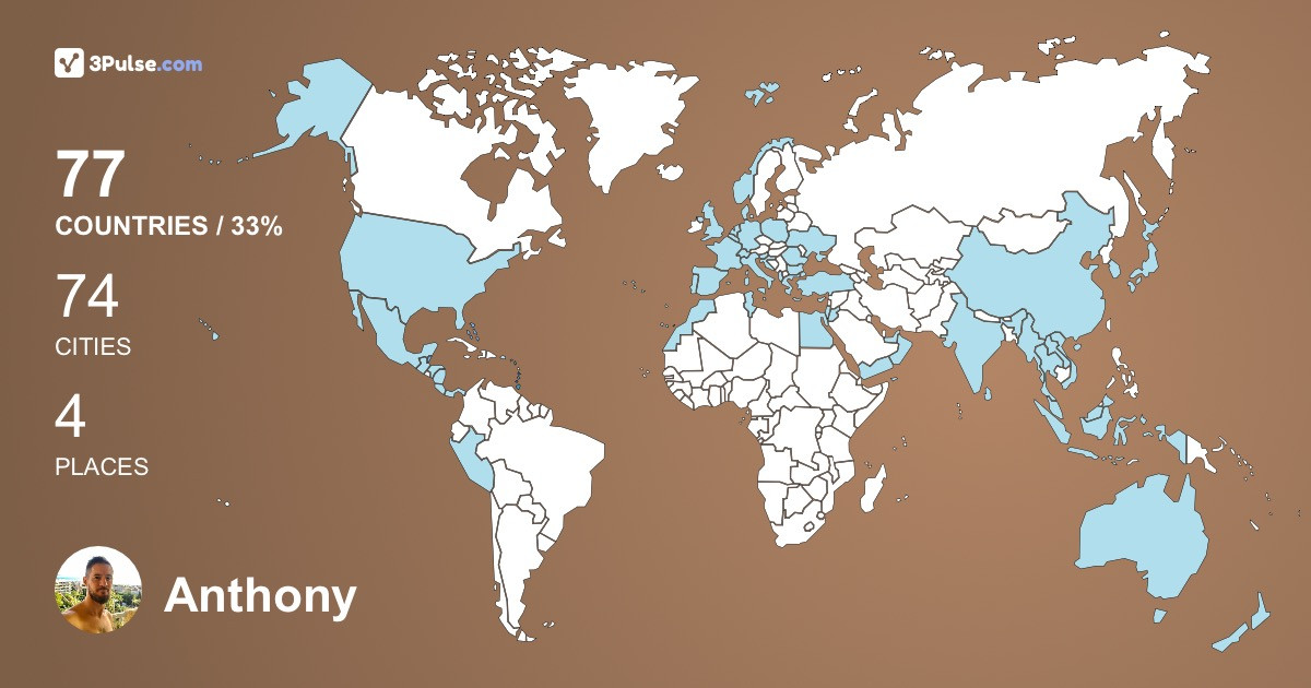 Anthony Humeau's Travel Map Image