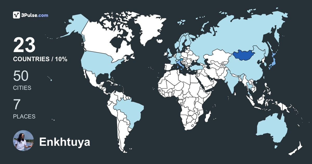 Enkhtuya Annie's Travel Map Image