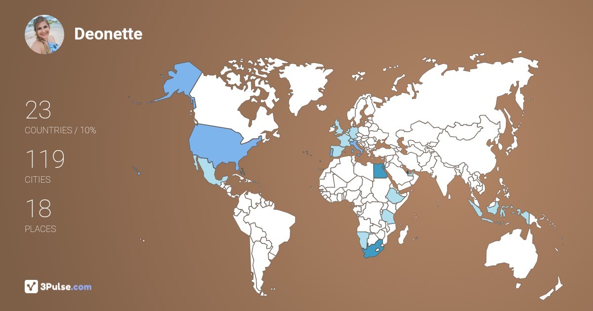Deonette Joubert's Travel Map Image