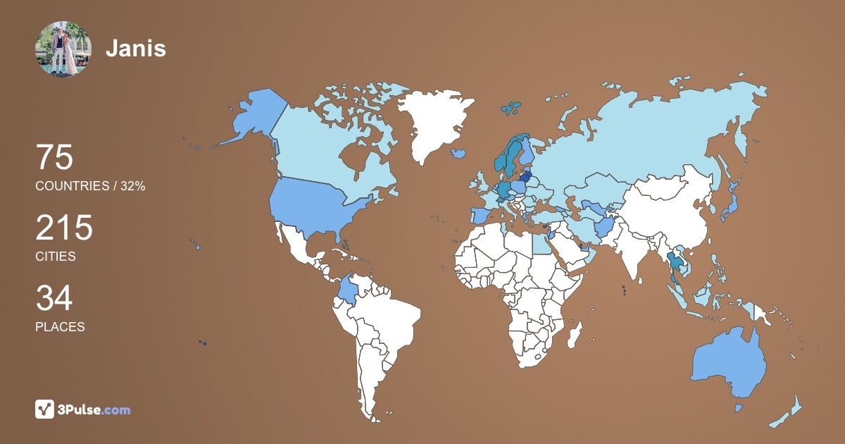 Janis Kivkulis's Travel Map Image