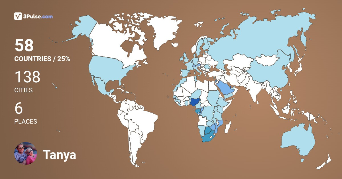 Изображение Карты путешествий Tanya Potgieter
