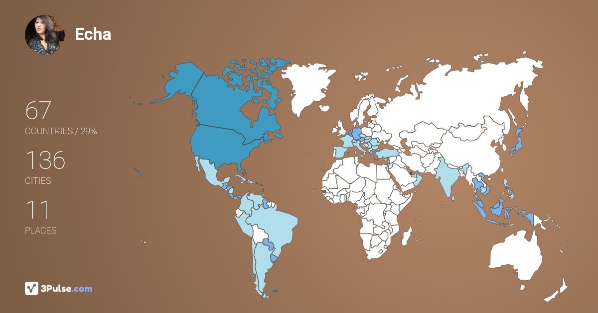 Echa Savitrie's Travel Map Image