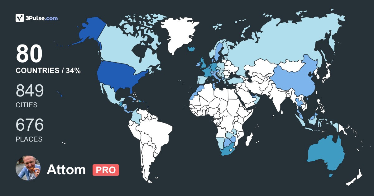 Attom Rich's Travel Map Image