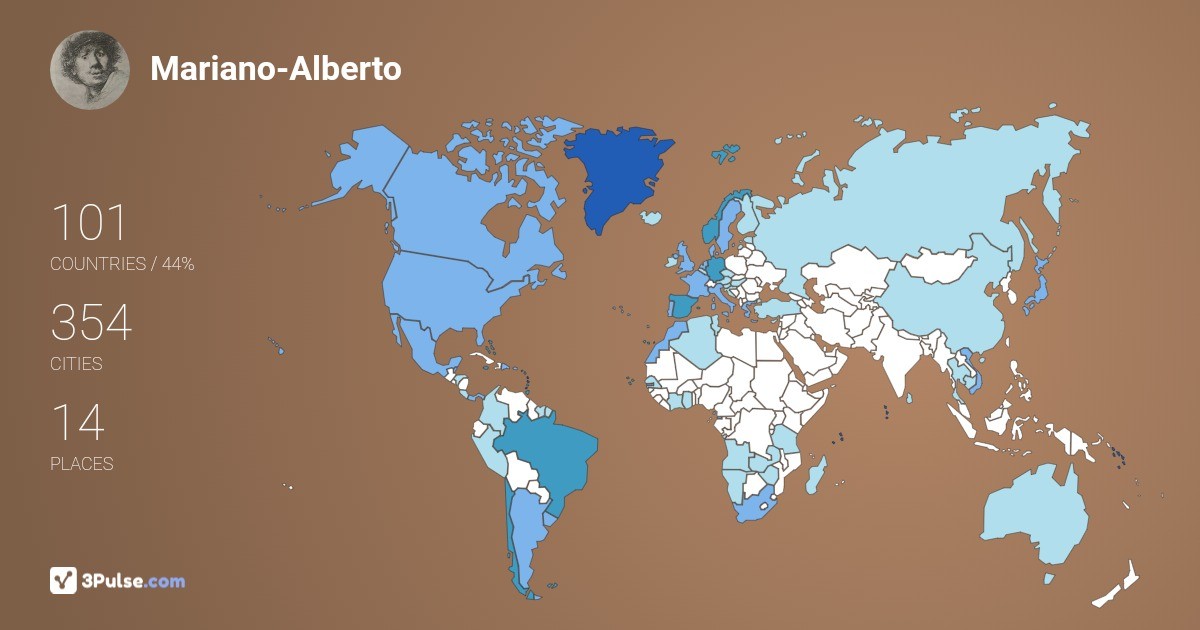 Mariano-Alberto Perez-Zurita's Travel Map Image