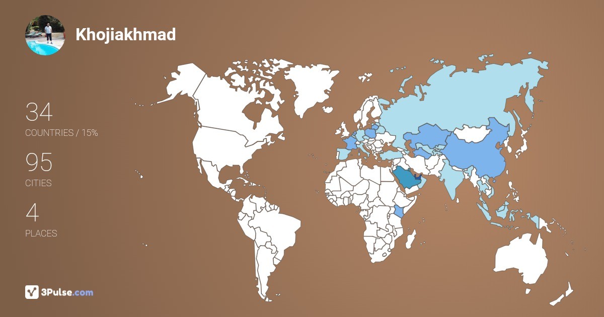 Изображение Карты путешествий Khojiakhmad Umurzakov