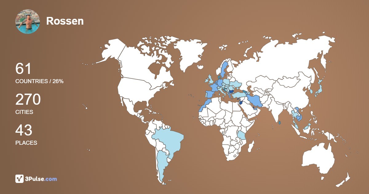 Rossen Katsarov's Travel Map Image