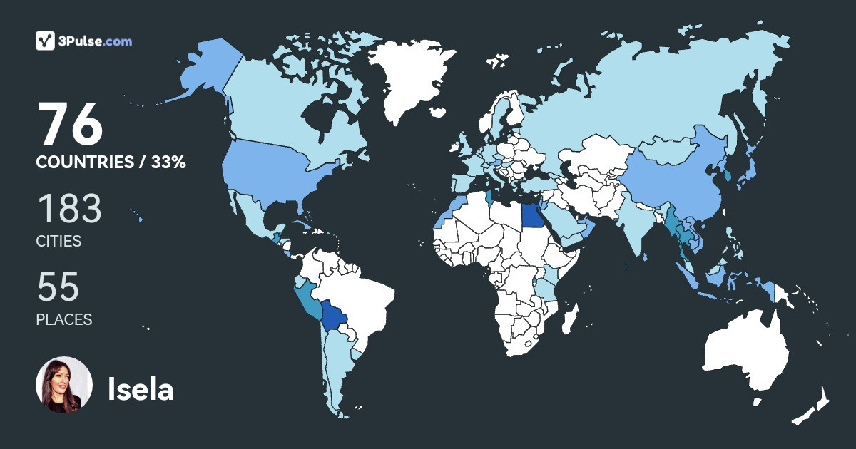 Isela Vasquez's Travel Map Image