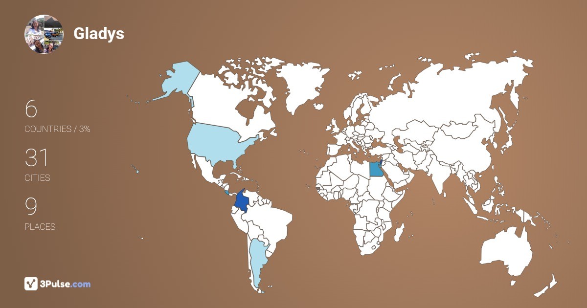 Gladys Saldarriaga's Travel Map Image