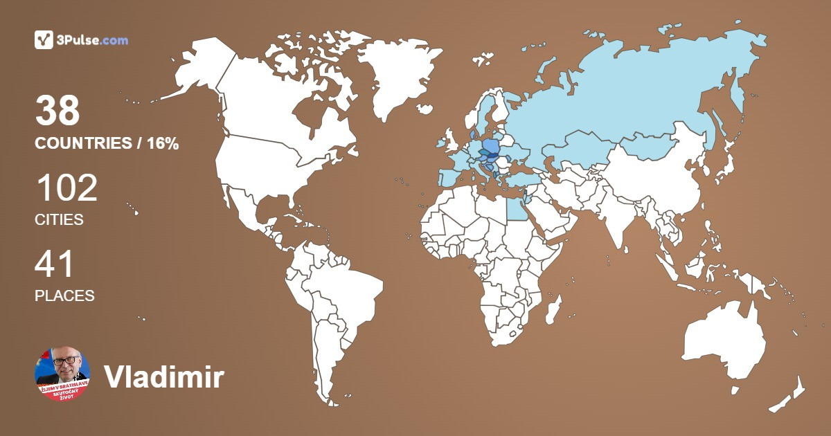 Vladimir Pisar's Travel Map Image