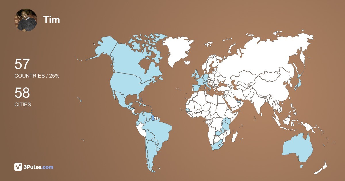 Tim Muriuki's Travel Map Image