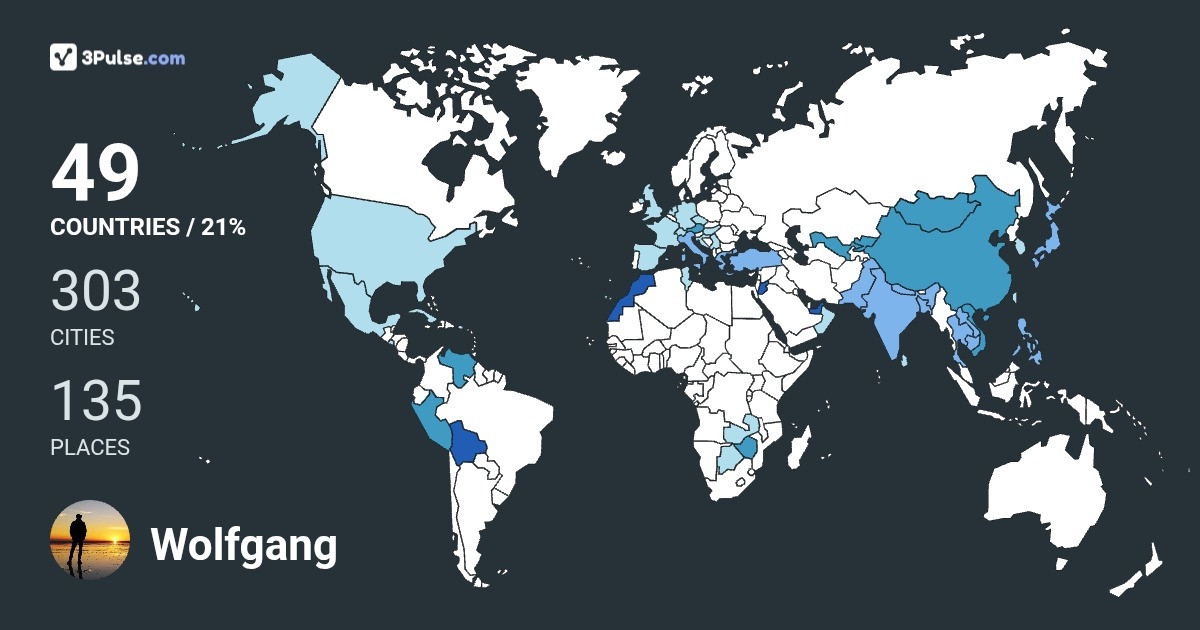 Wolfgang Schmid's Travel Map Image