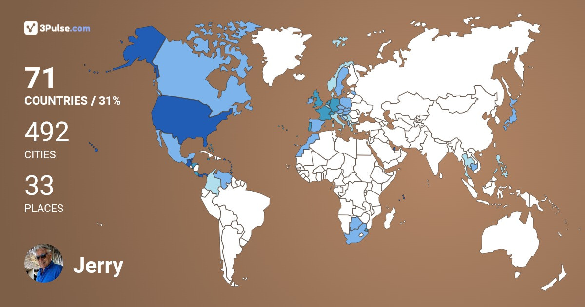 Jerry Blakeslee's Travel Map Image