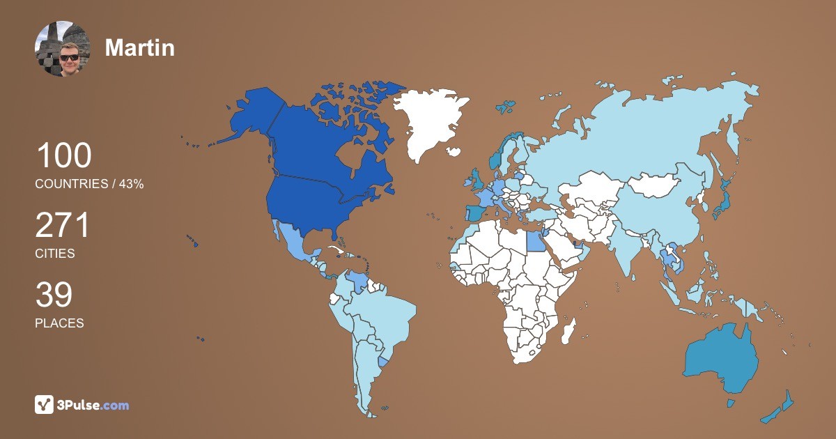Martin Blanar's Travel Map Image