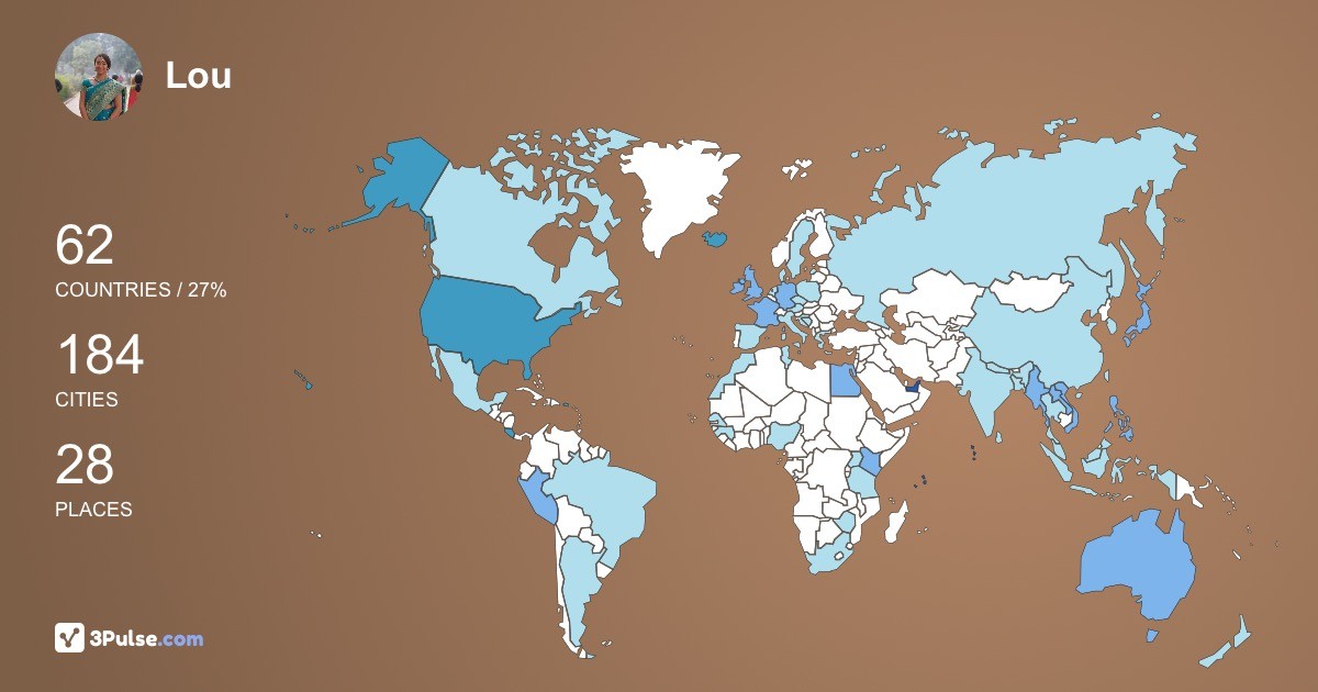 Lou Egarnes's Travel Map Image