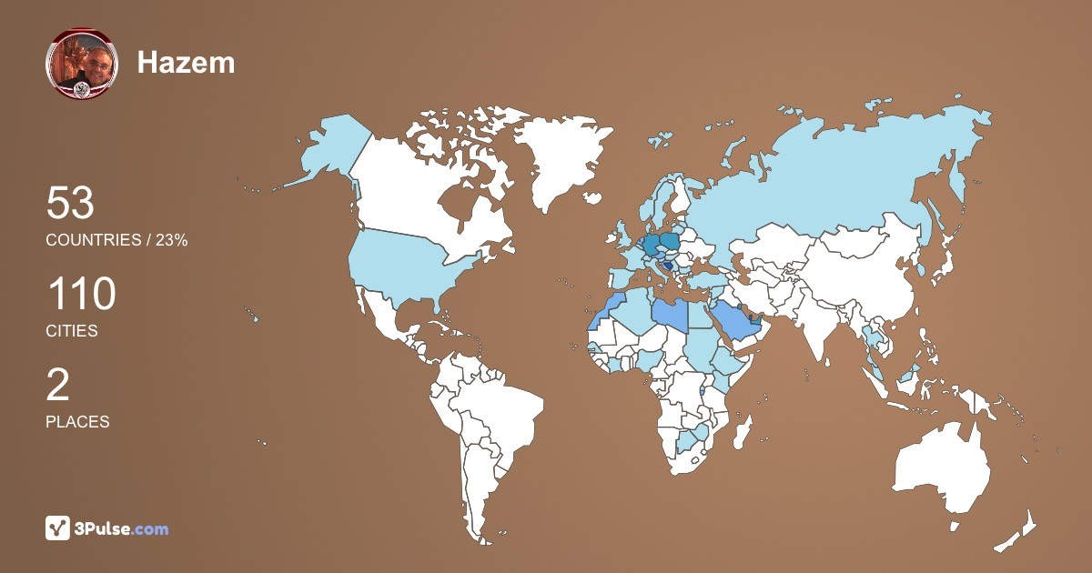 Hazem Nour's Travel Map Image