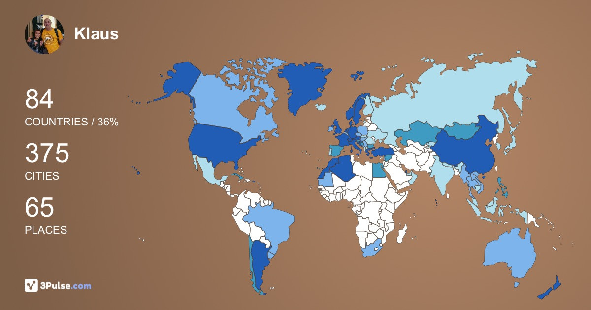 Klaus Schadewald's Travel Map Image