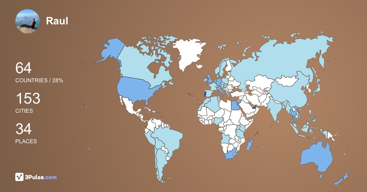 Raul Nunes's Travel Map Image