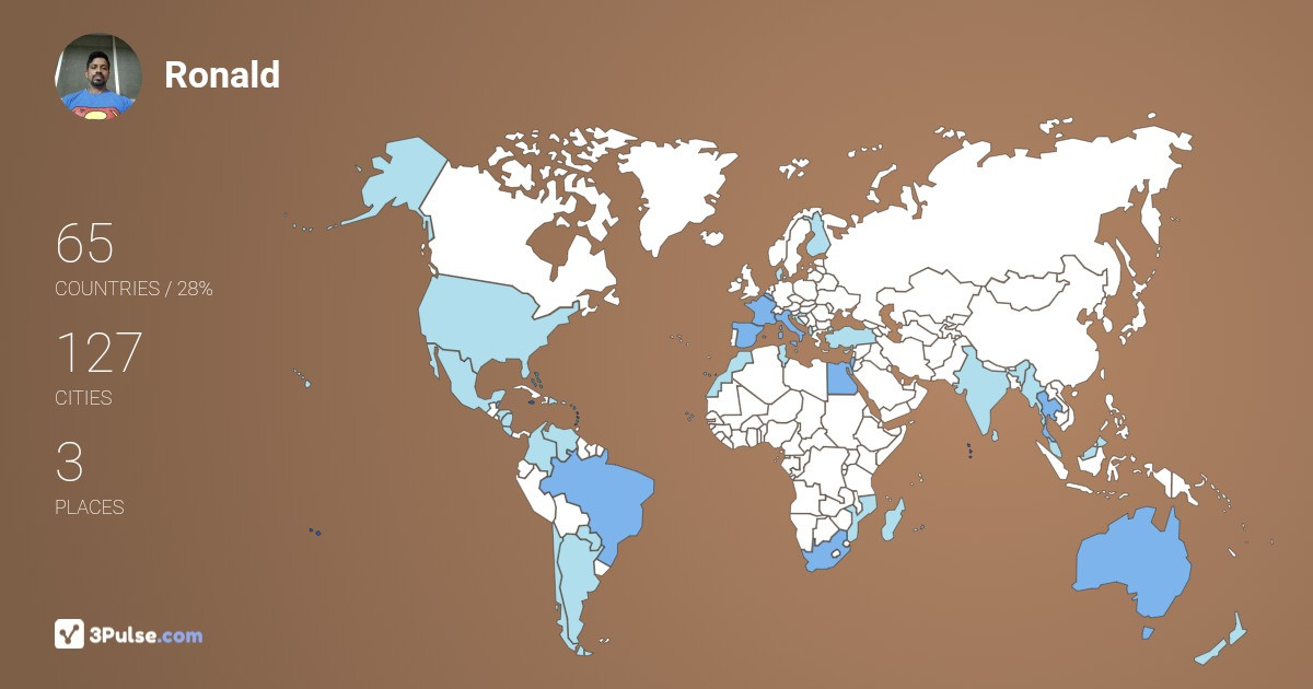 Ronald Pinto's Travel Map Image