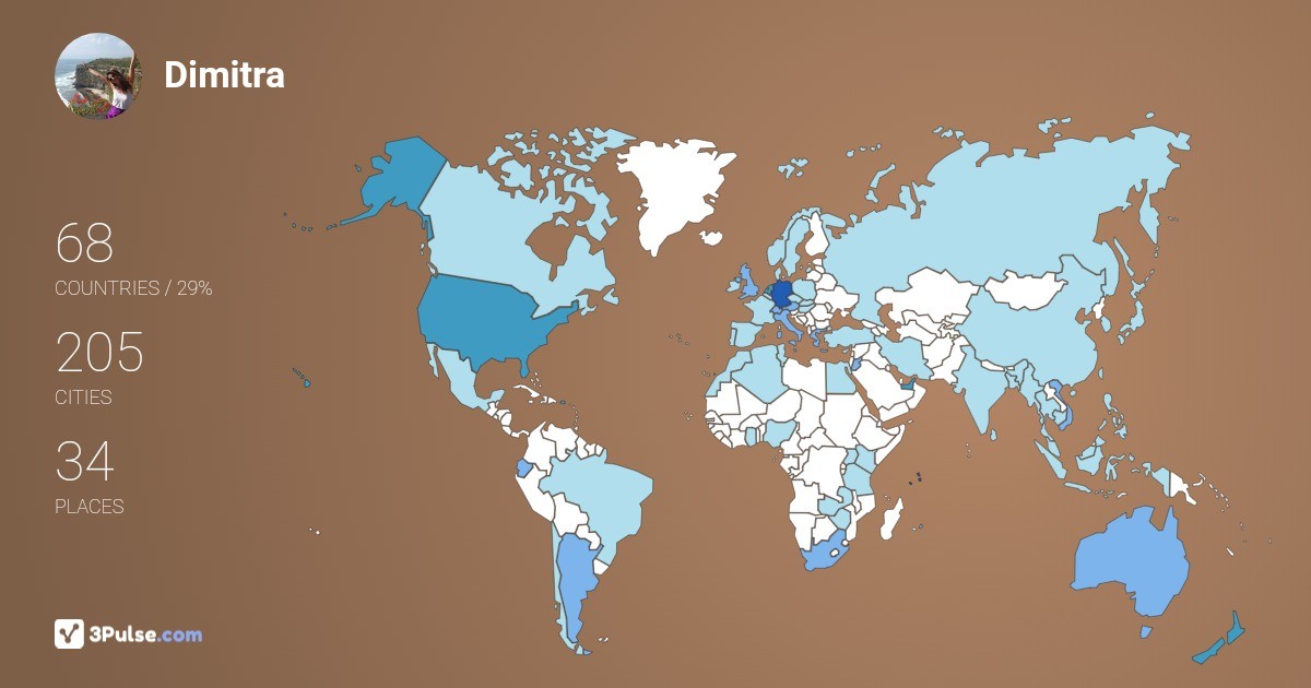 Dimitra Dimitrakopoulou's Travel Map Image