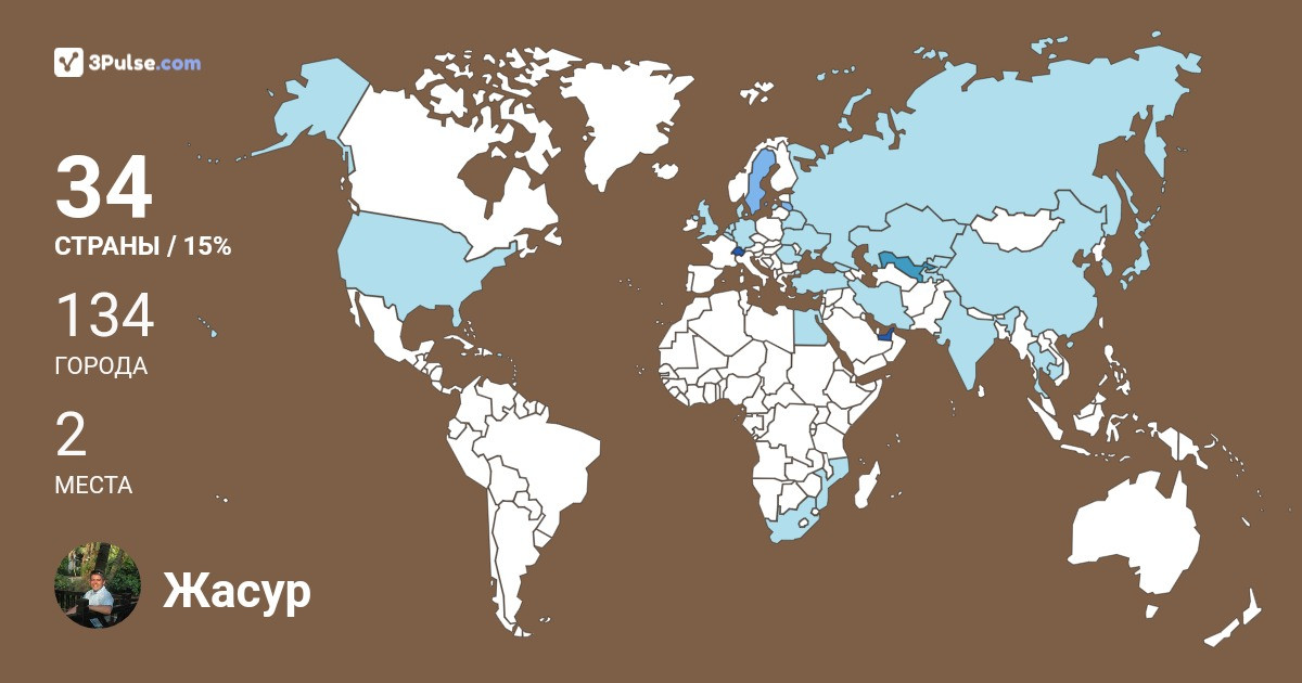 Изображение Карты путешествий Жасур Мавлянкариев