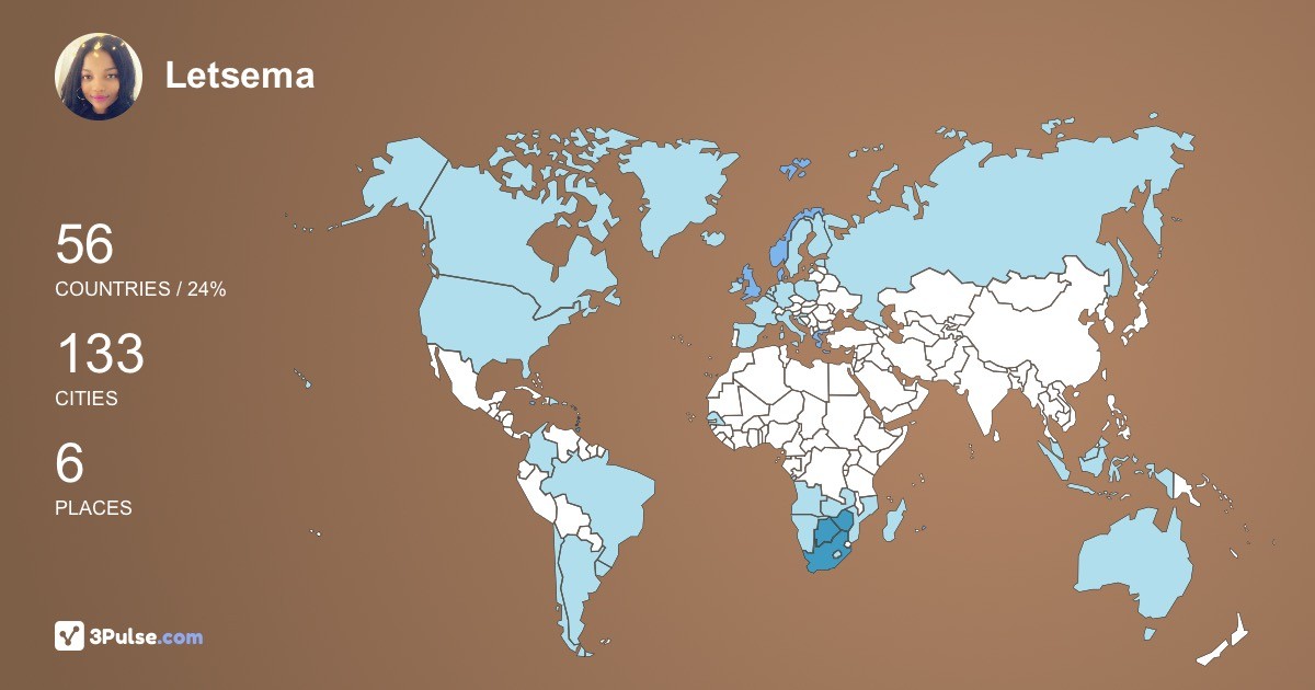 Letsema Chiremba's Travel Map Image