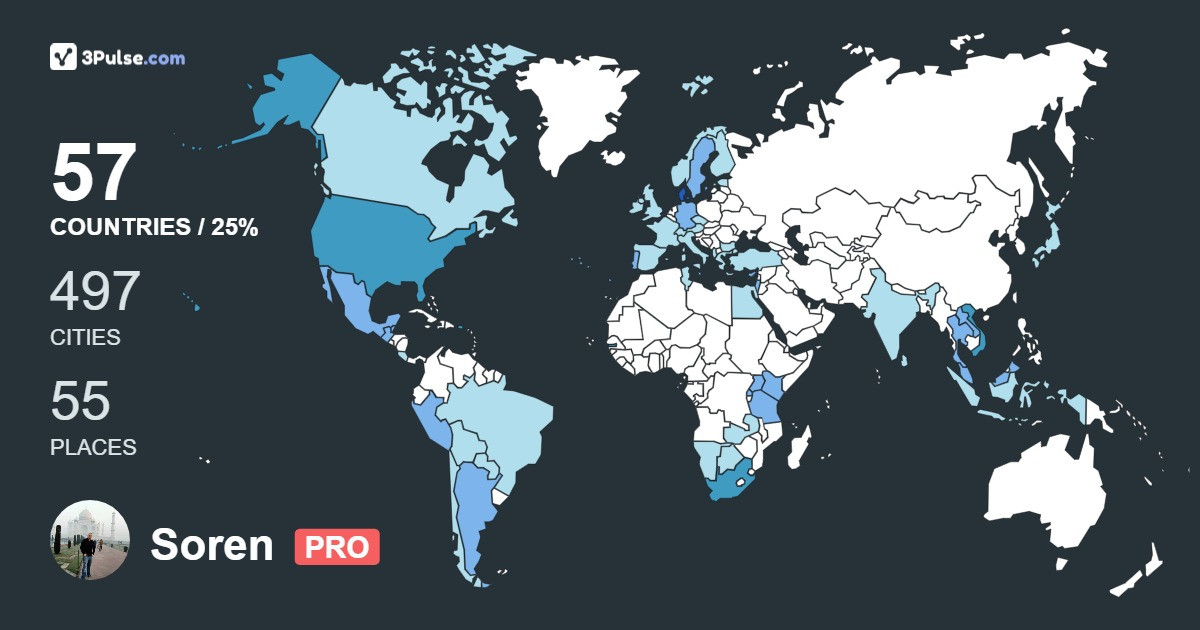 Soren Larsen's Travel Map Image