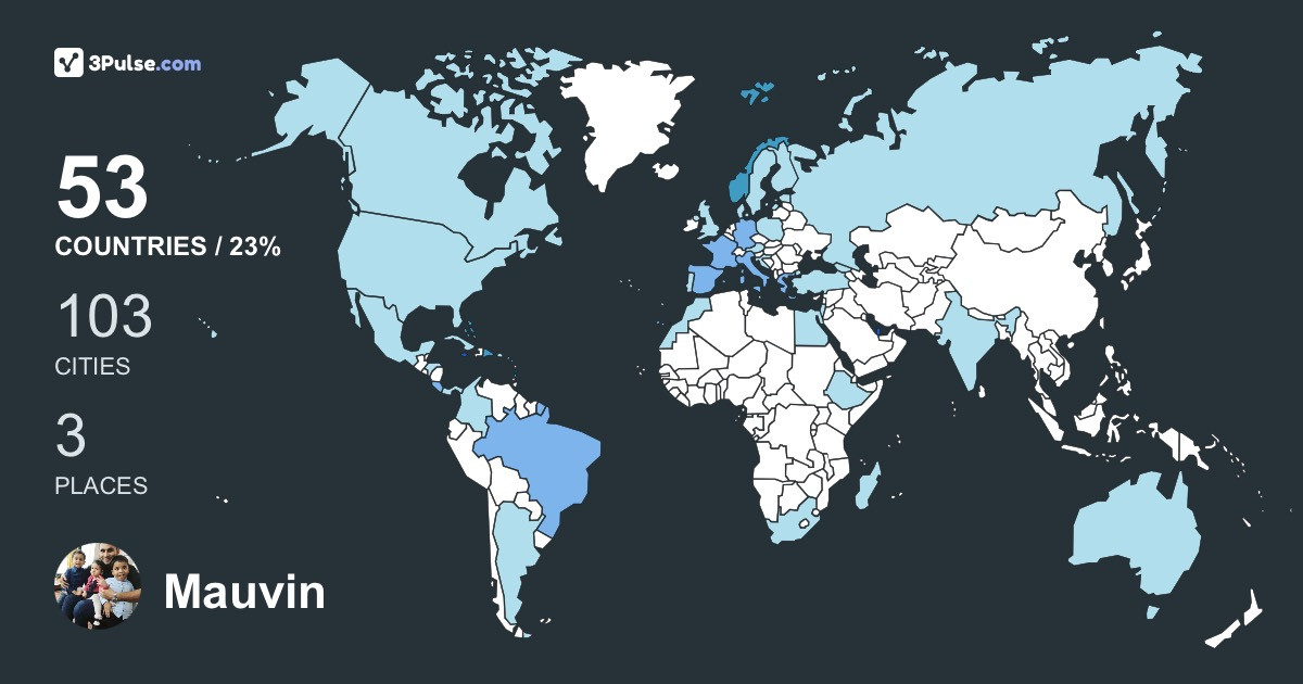 Изображение Карты путешествий Mauvin Dcunha