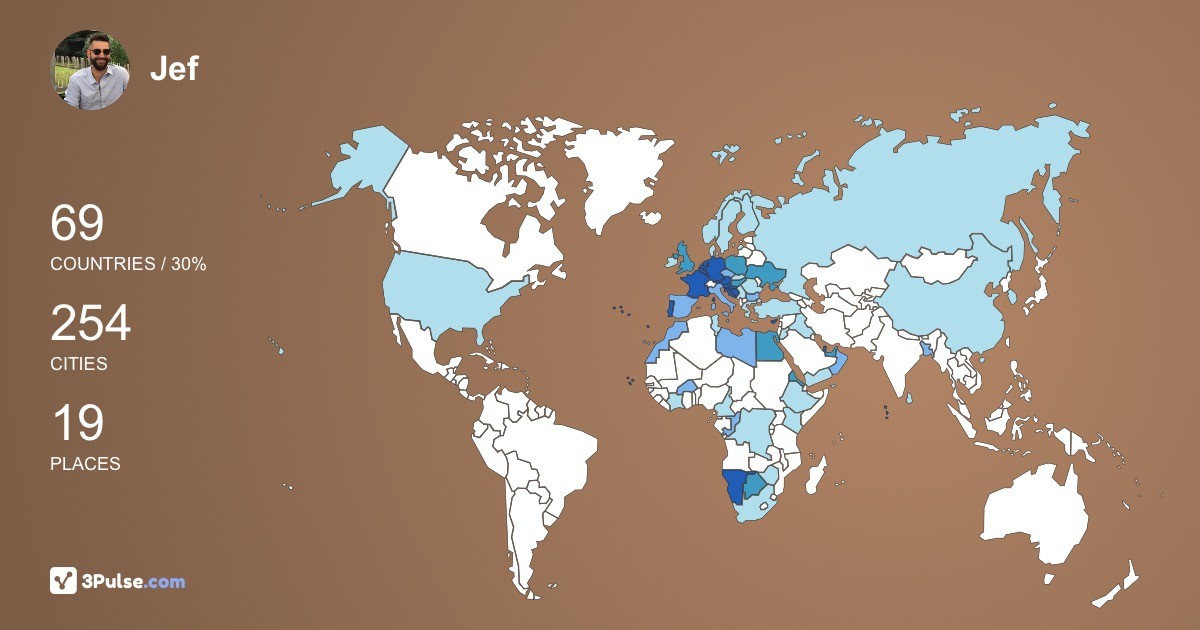 Jef Van-den-Brande's Travel Map Image