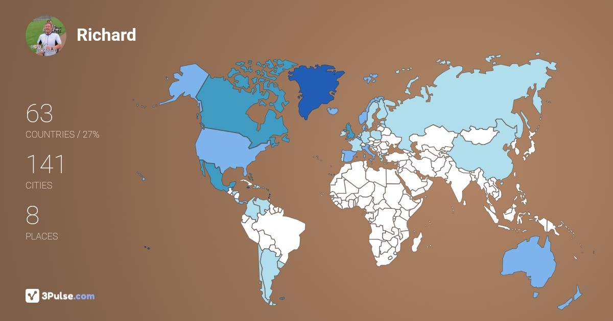 Richard Pitt's Travel Map Image