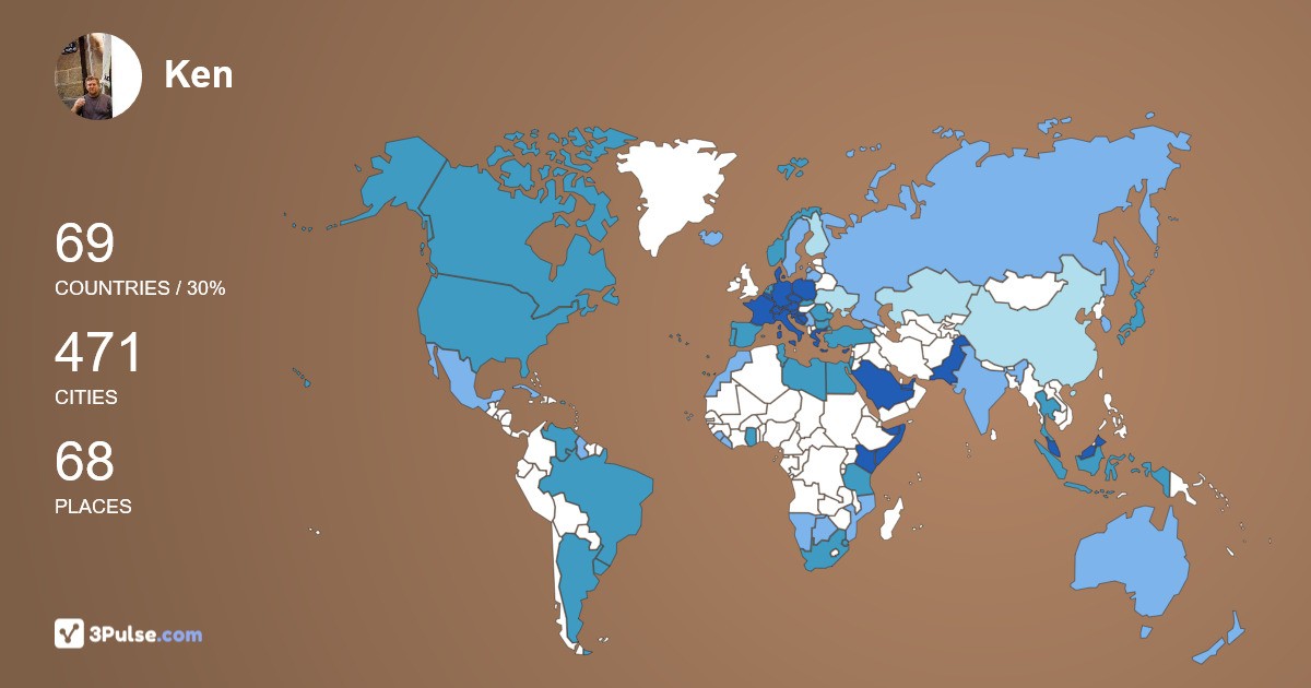 Ken Pullen's Travel Map Image